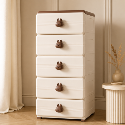 5-Layer Storage Drawer with rabbit handle - 45cm