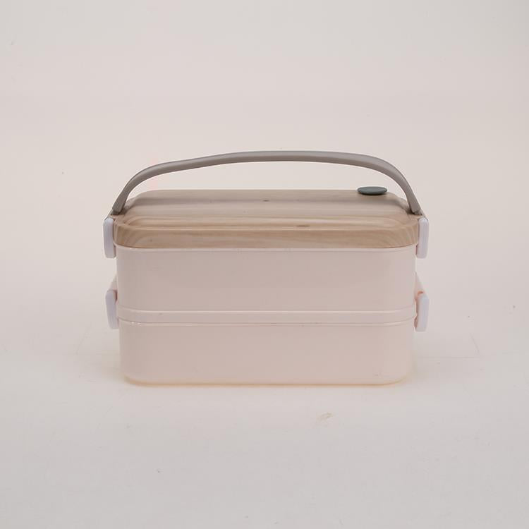 2 layer lunch box with handle -stainless steel