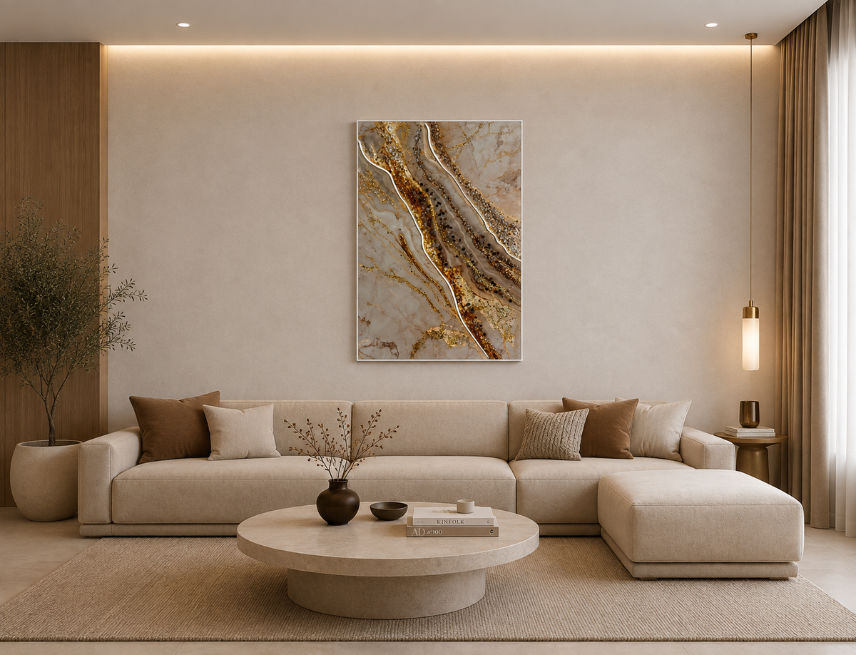 Golden Agate LED Wall Art