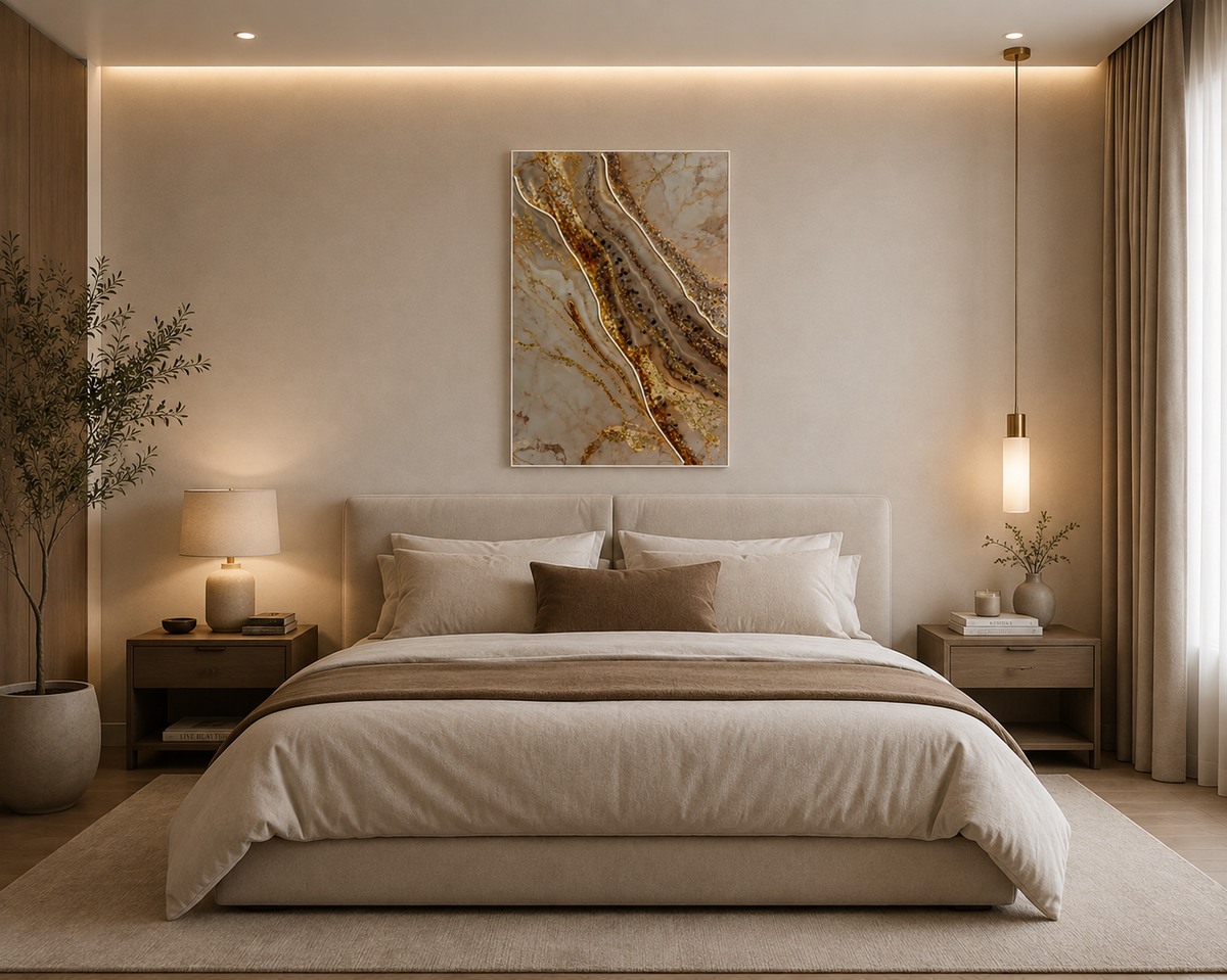 Golden Agate LED Wall Art