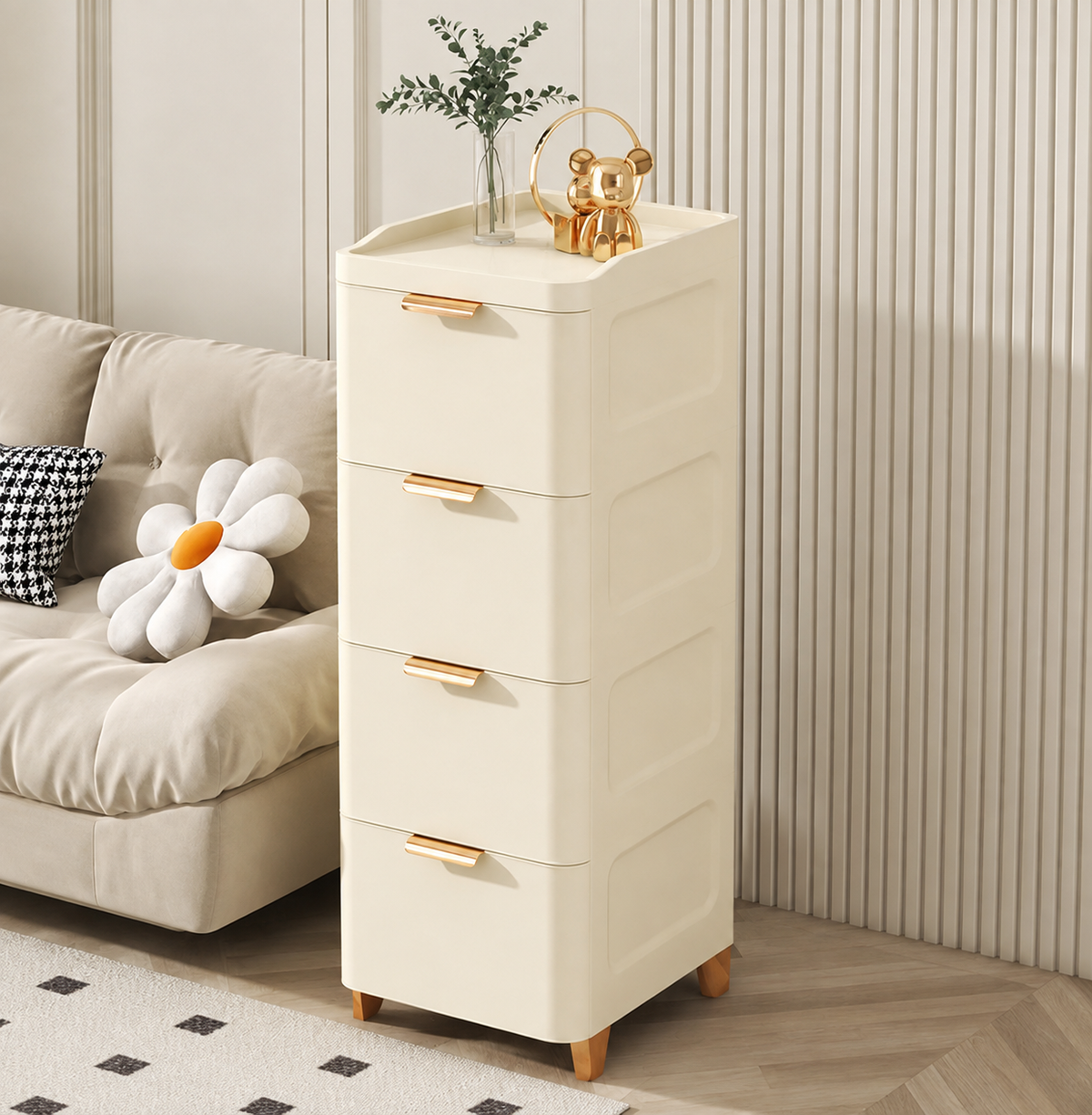 Luxe 4-Tier Storage Cabinet