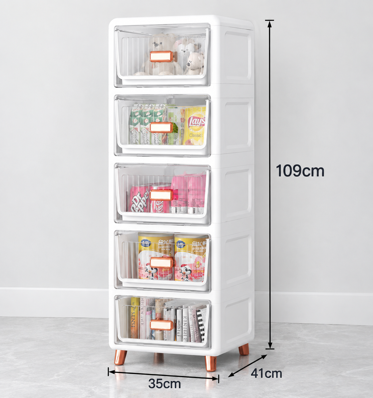 5-Layer Transparent Storage Cabinet