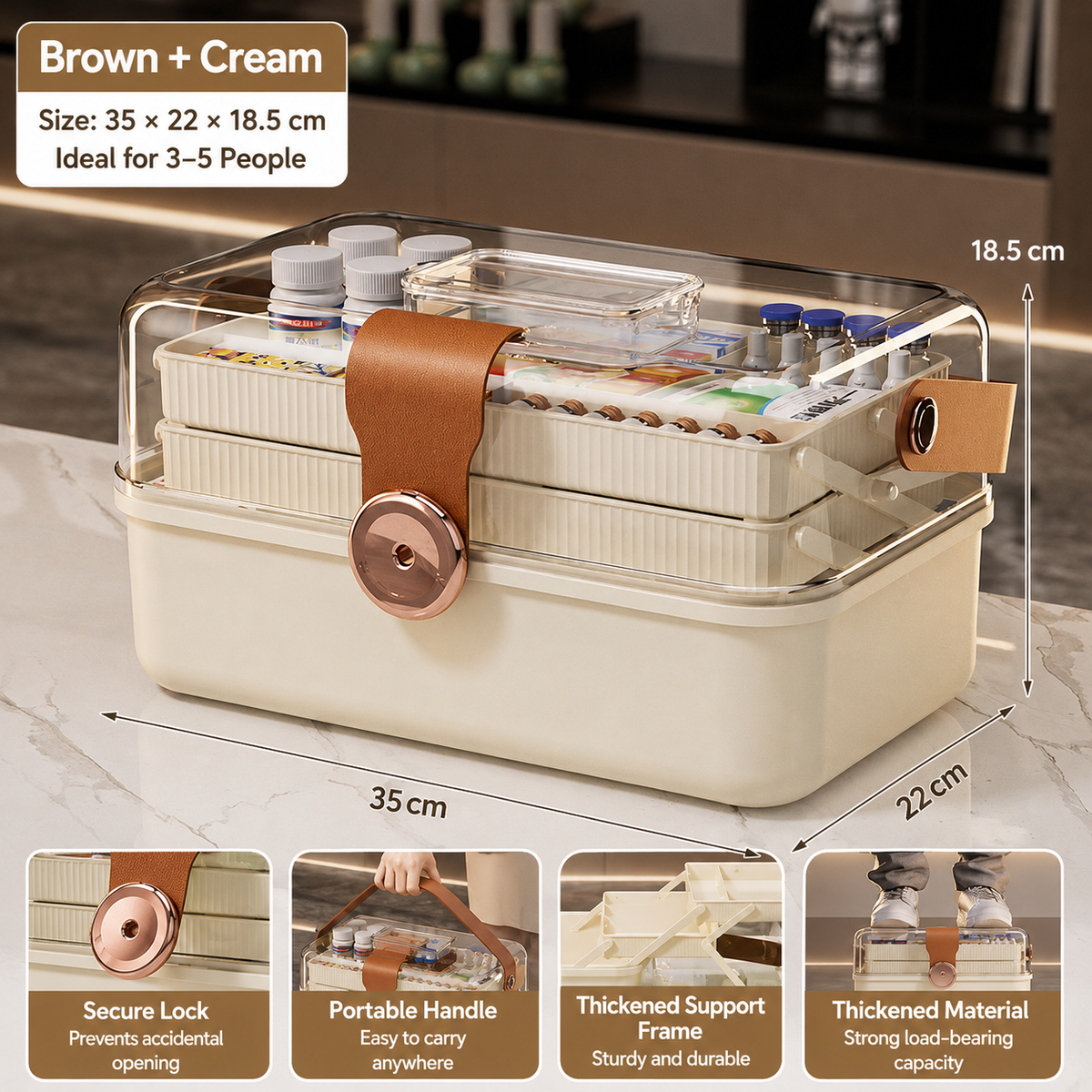 Portable Medicine Storage Box with Secure Lock