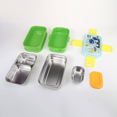 Kids Double-Layer Stainless Steel Lunch Box 700ml*2