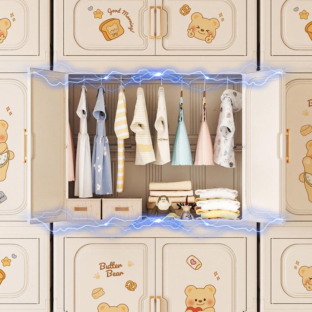 Foldable 3-Tier Storage Wardrobe with Wheels