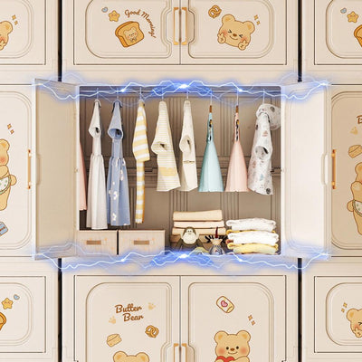 Foldable 3-Tier Storage Wardrobe with Wheels