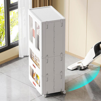 Foldable Large Storage Cabinet with Transparent Doors