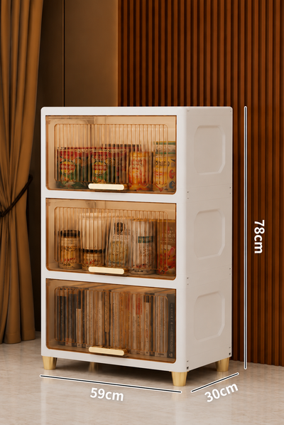 3-Layer Flip-Top Storage Cabinet