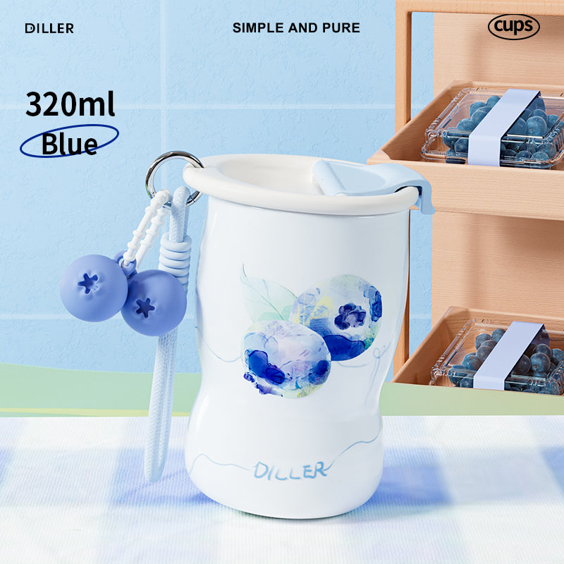 Curved Fruit Ceramic Thermal Mug - 320ml