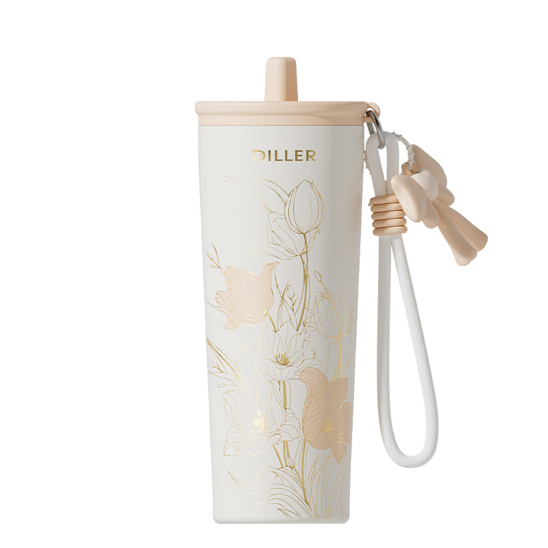 Floral Stainless Steel Thermal Tumbler - 680ml