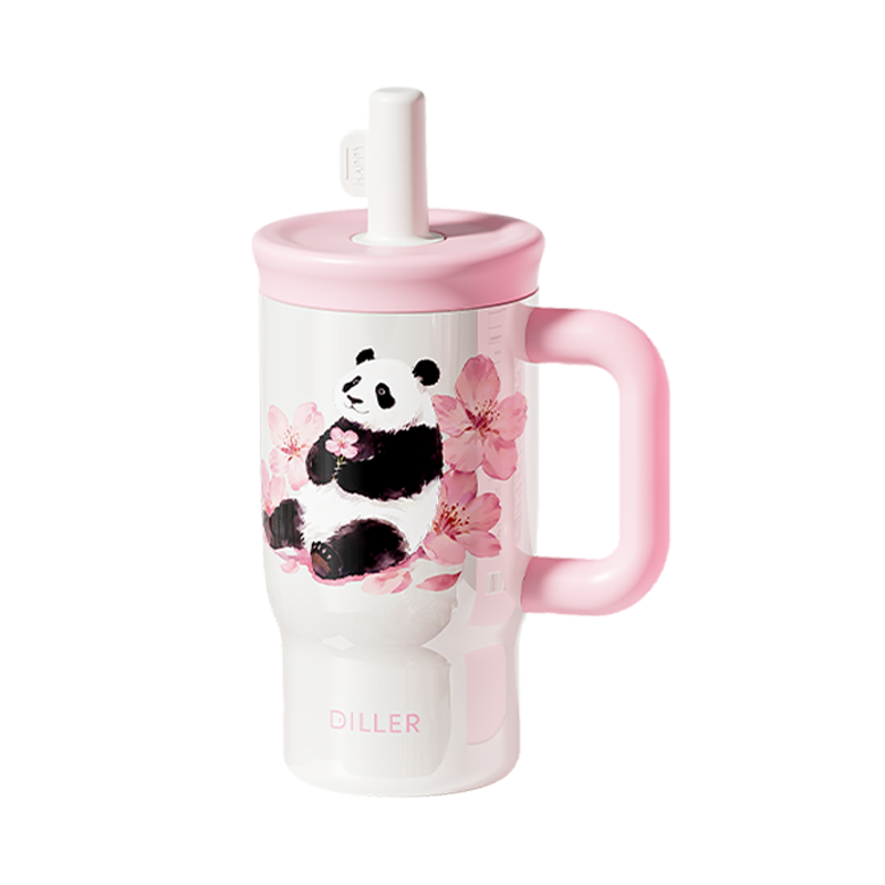 Pink Floral & Panda Stainless Steel Tumbler