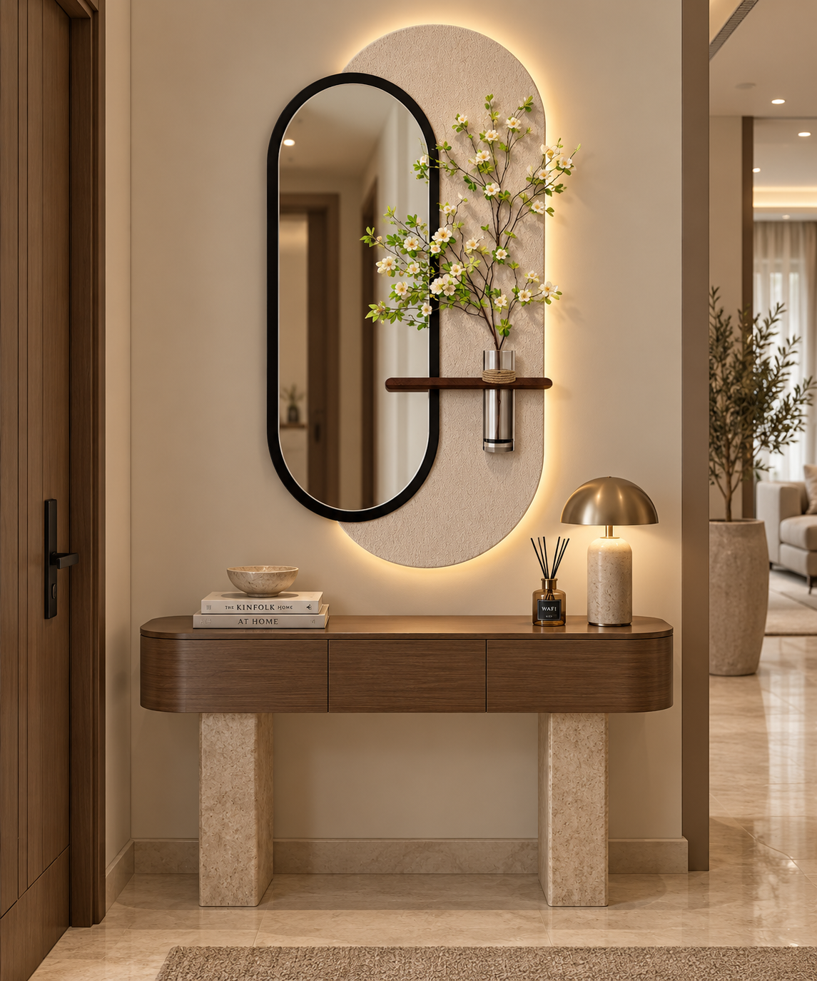 3D Sandstone Relief LED Mirror Wall Décor - 120*60