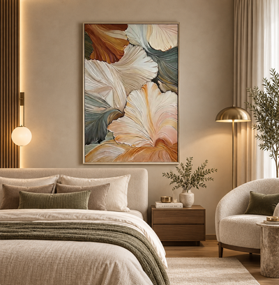 Abstract Ginkgo Leaf Wall Art – 80 × 120 cm