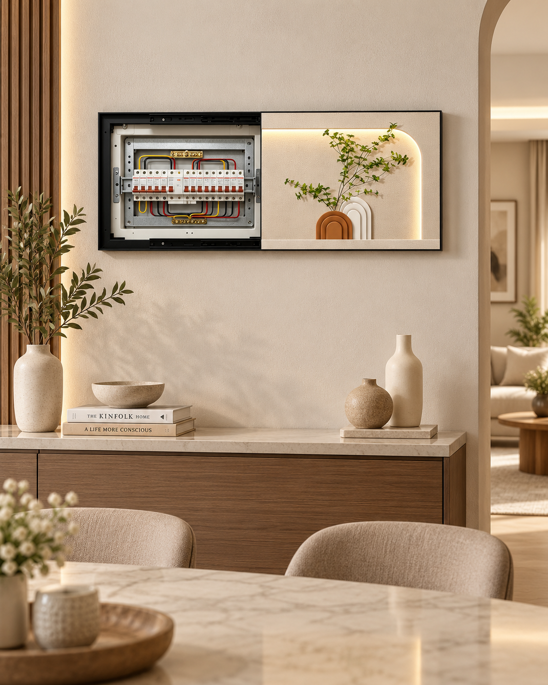 Decorative LED Electrical Box Cover Wall Art – 60 × 50 cm