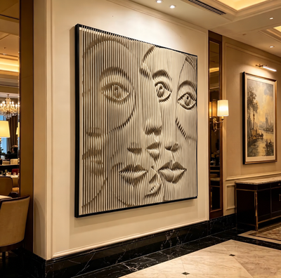 3D Parametric Face Wall Art – 100 × 100 cm