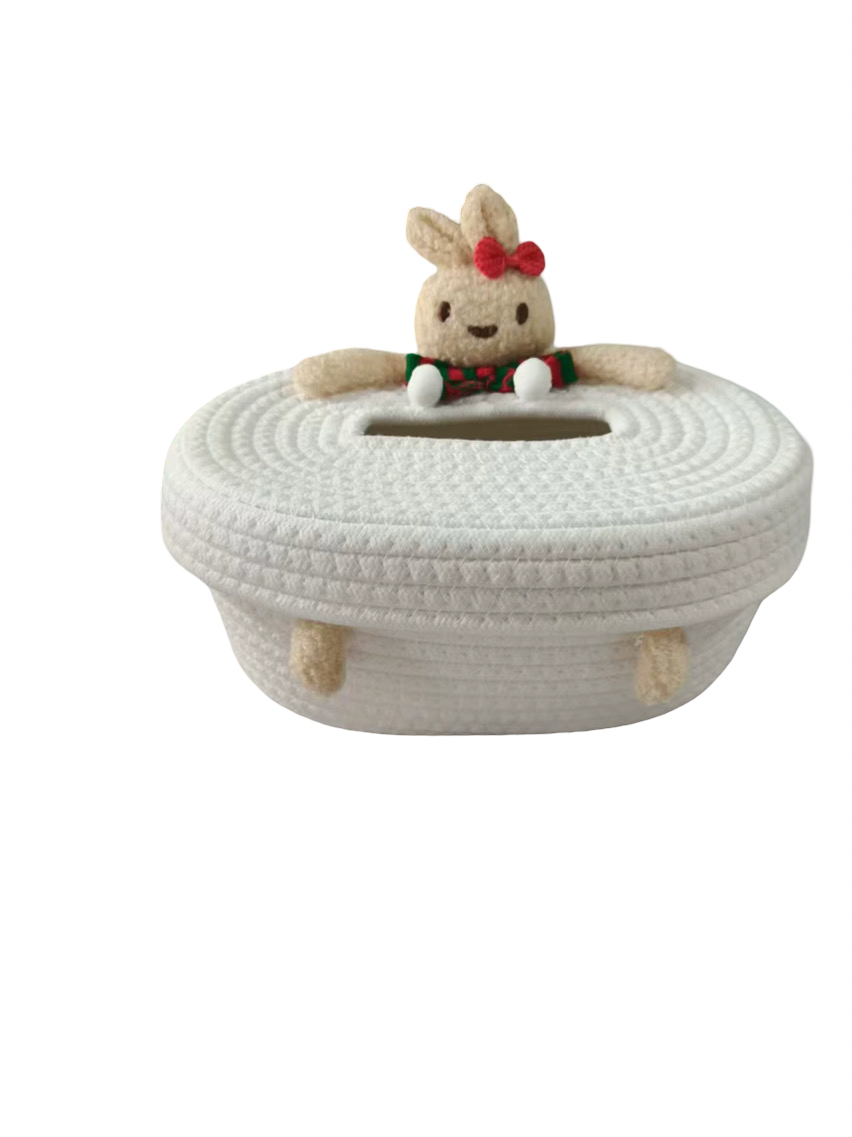 Teddy Bear Cotton Rope Tissue Box