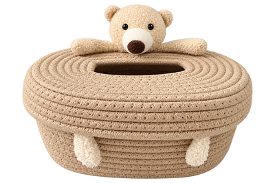 Teddy Bear Cotton Rope Tissue Box