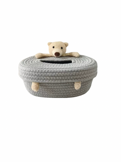 Teddy Bear Cotton Rope Tissue Box